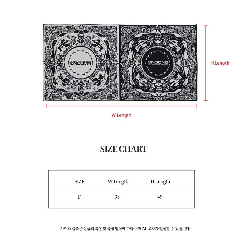 double bandana silk scarf(BL,WH)