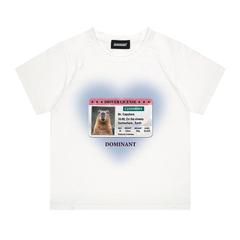 dominant（ドミナント）の「ライセンスクロップTシャツ　ホワイト（トップス）」