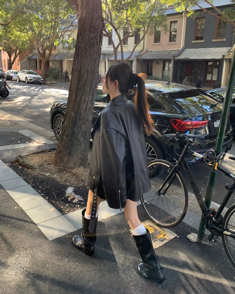 [ORIGINAL] Burning Rider Oversized Leather Jacket