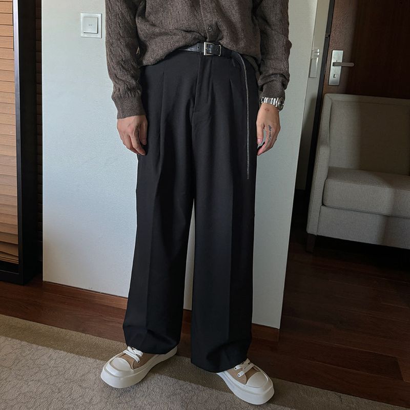 Pleddy Scratch Wide Banding Slacks (2color)