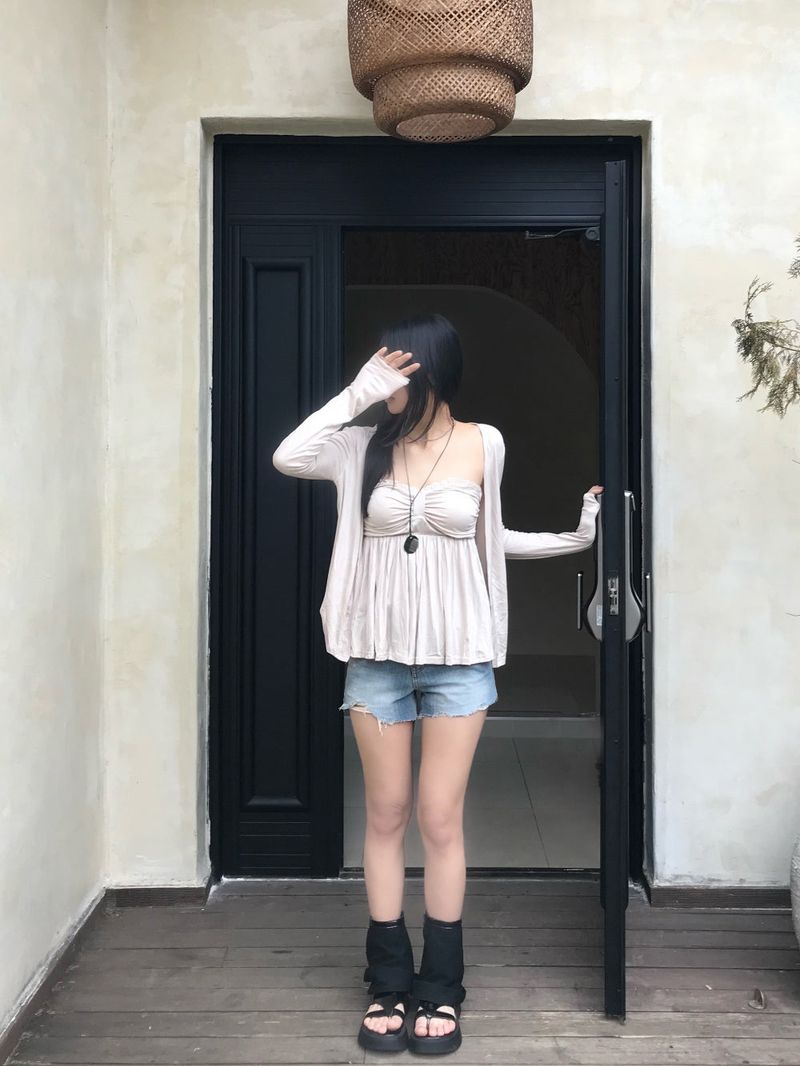Like Back Pocket Denim Shorts(Denim)