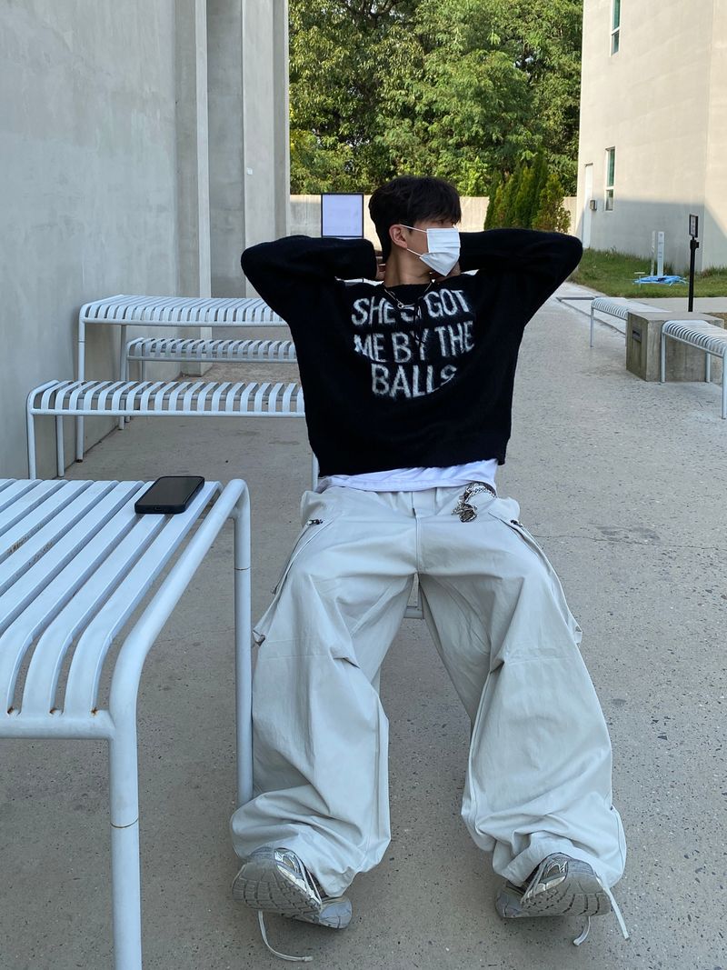 Easy Wool Lettering Knitwear (4color)