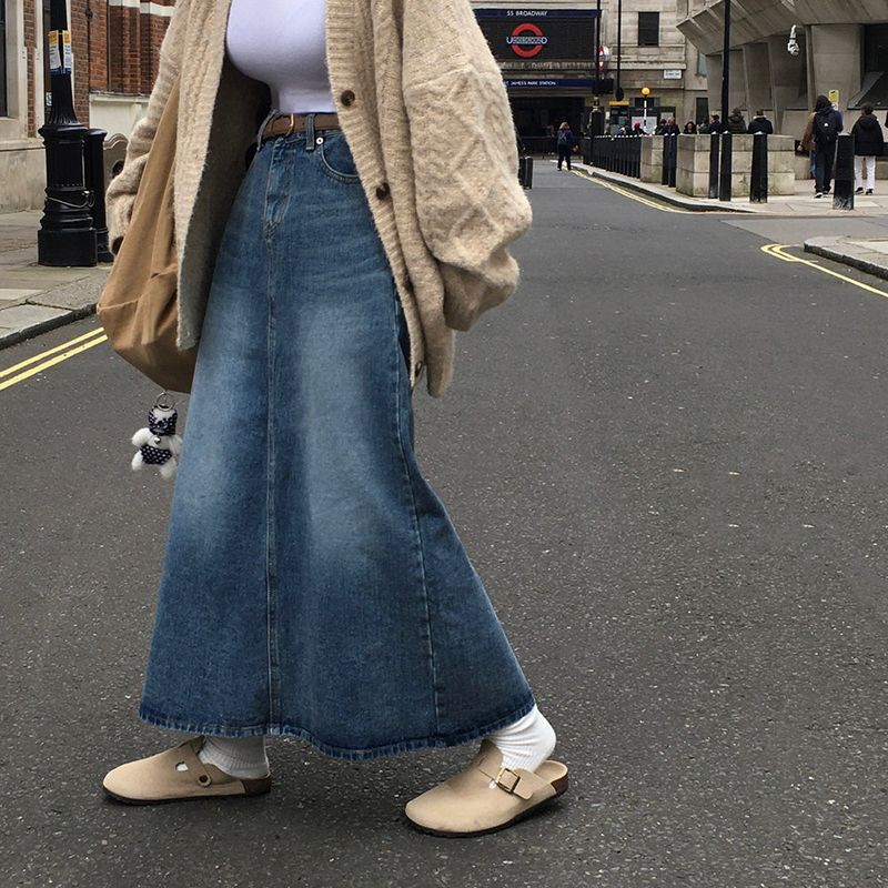 BEIDELLI（ベイデリー）の「[BELLIDE MADE] Delt, slit maxi long denim skirt（Skirts）」