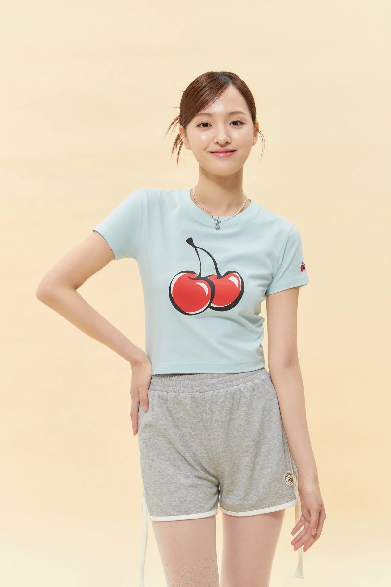 KIRSH（キルシー）の「SIGNATURE BIG CHERRY CROP T-SHIRT - LIGHT MINT （Tops）」