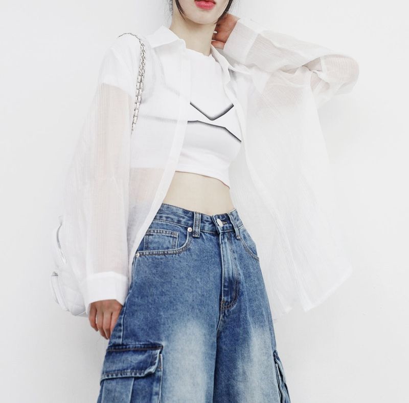 NONCODE（ノンコード）の「a linen see-through shirt（Tops）」