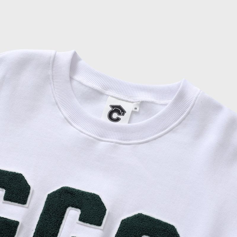 CCC Green Patch Sweatshirt / White [Unisex]