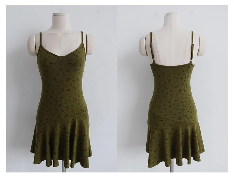 MOSS BLOOM CAMI MINI DRESS
