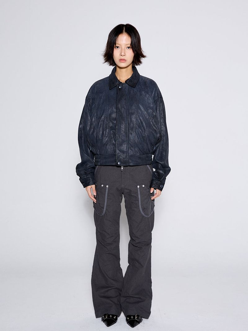 SUEDE WASHED JACKET / BLACK
