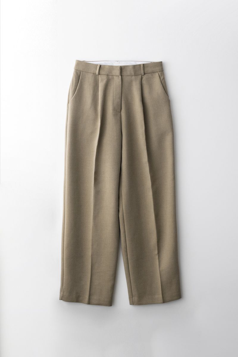 Semi wide pants (Beige)