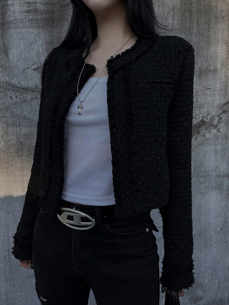 cropped tweed jacket (2color)