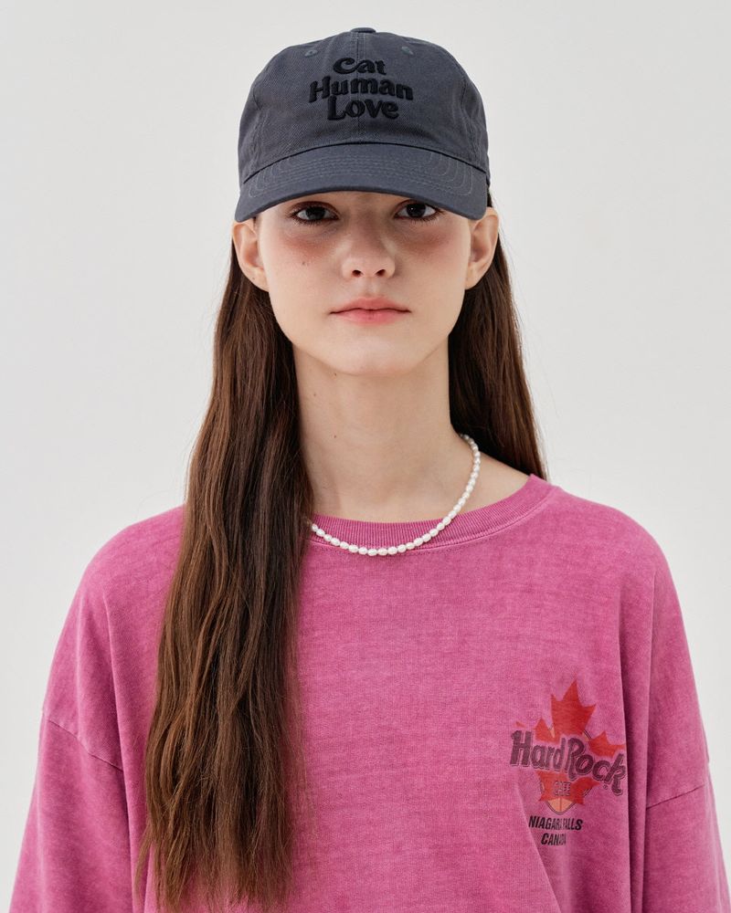 CAT HUMAN LOVE BALL CAP_CHARCOAL