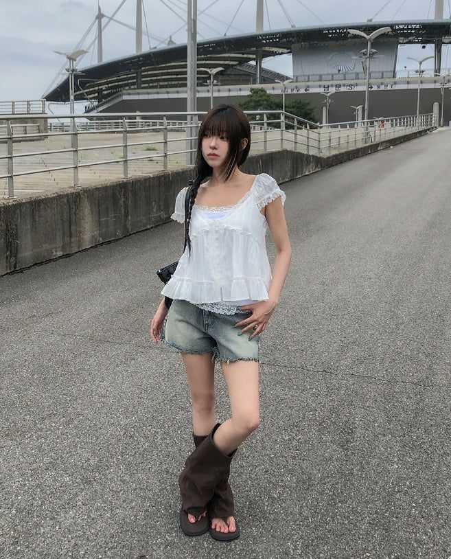 Shuyi Lace Puff Blouse