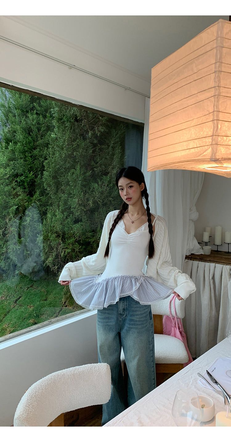 Air conditioner loose fit bolero cardigan