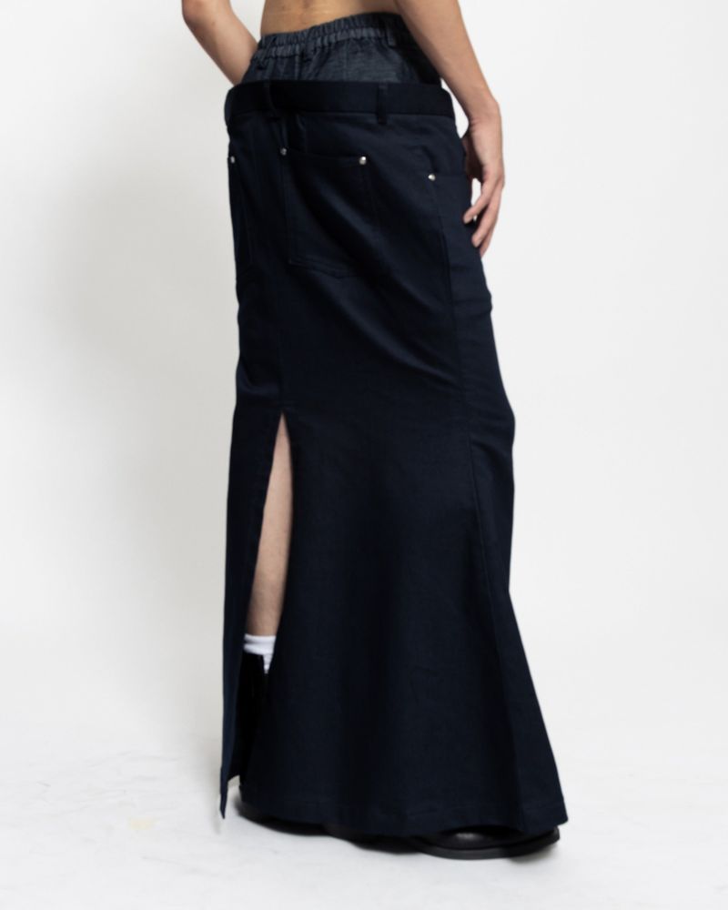 TILT MAXI SKIRT - BLUE DENIM