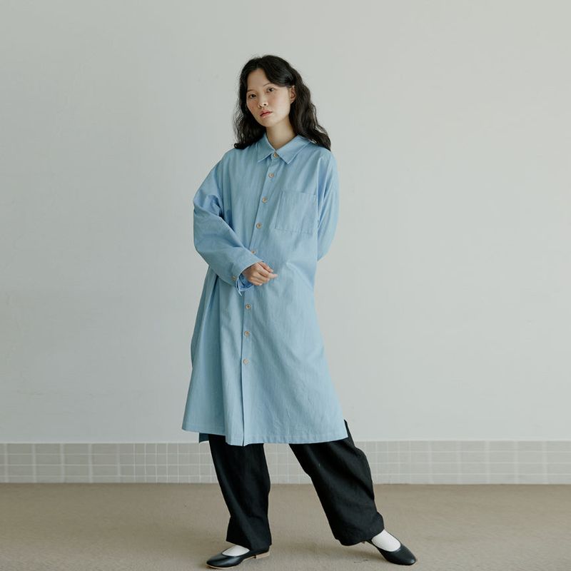 malen（マレン）の「unisex long shirts bright denim（Tops）」