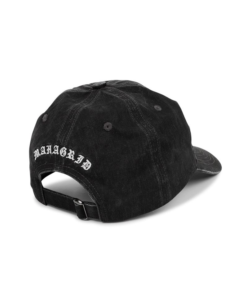 VINTAGE WASHED SLASH LOGO BALL CAP_CHARCOAL