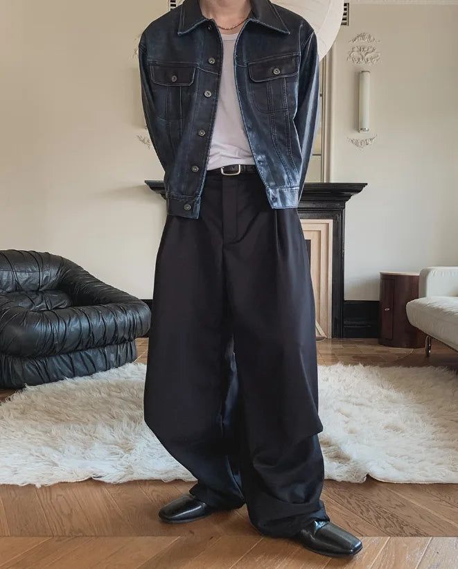 Noven Dart Pintuck Wide Slacks