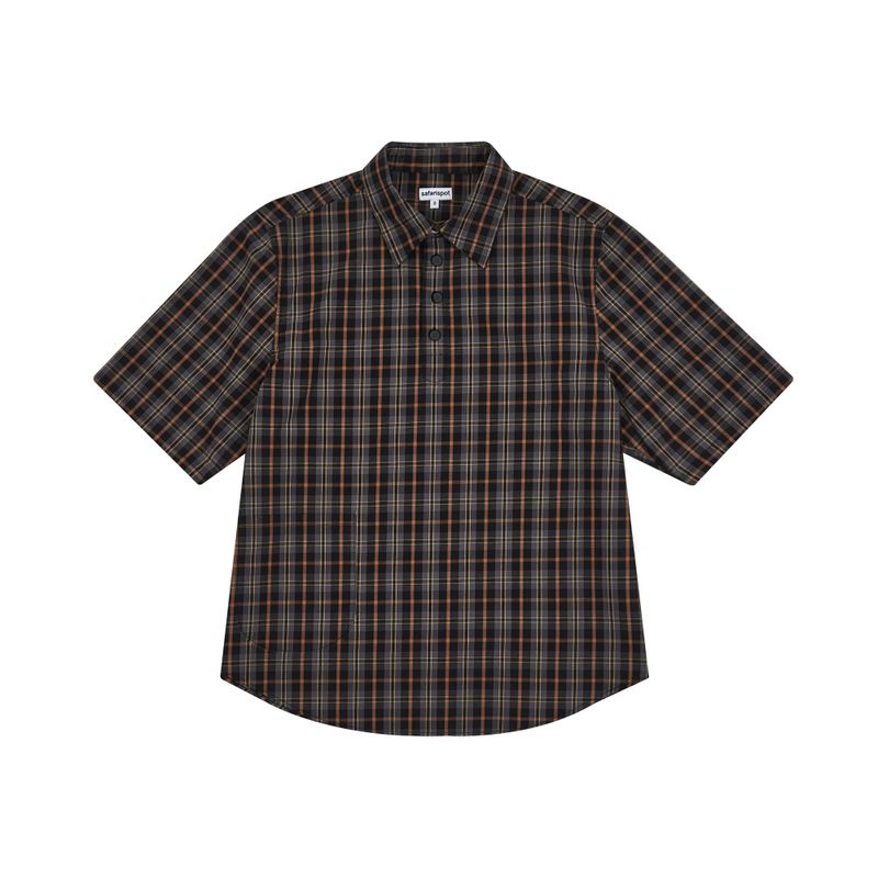 safarispot（サファリスポット）の「 POCKET CHECK HALF SHIRTS (BROWN)（Tops）」
