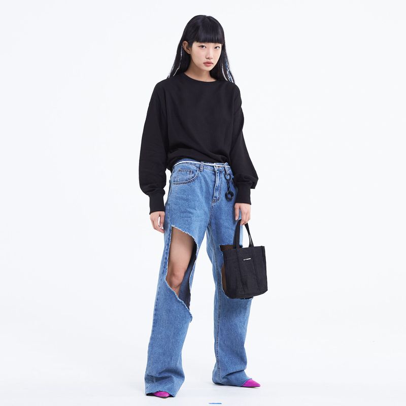 DENIM TOTE BAG MINI MI BLACK