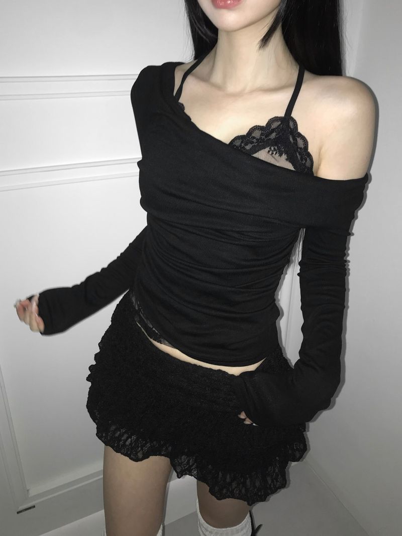 dear lace wrap top (2 color)