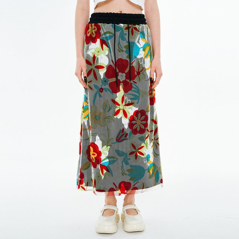 OTHER-worldly（アザーワールドリー）の「Summer Mesh Sweat Skirt [White Butterfly]（Skirts）」
