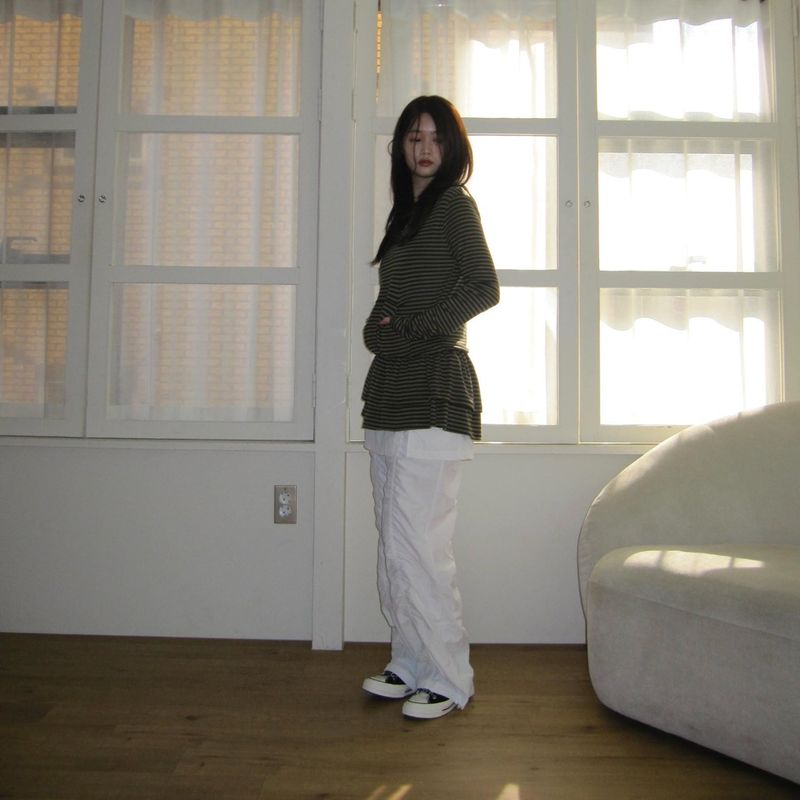 Shirred Skirt Pants