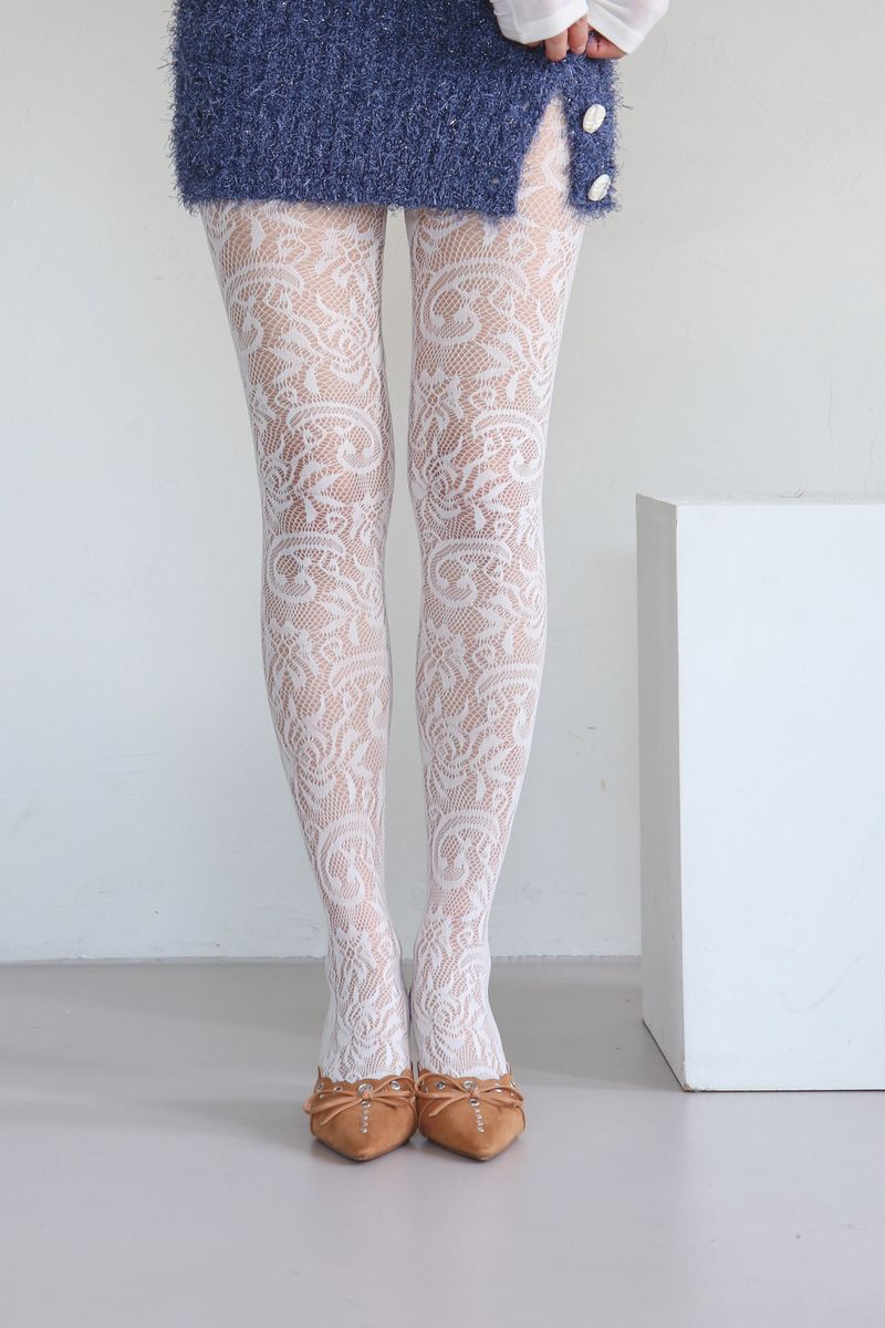 flower lace mesh tights