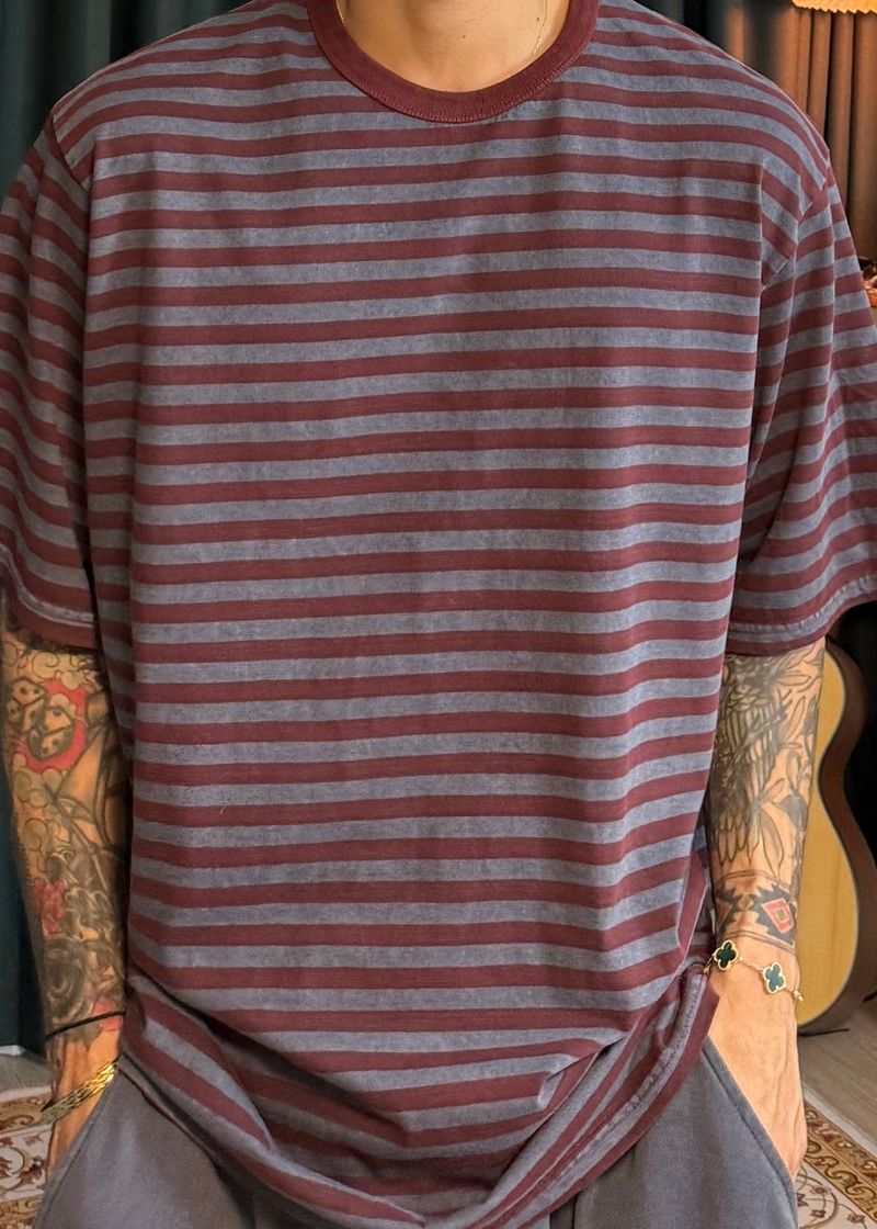 Pigmented Dangara Stripe Short Sleeve 3COLOR