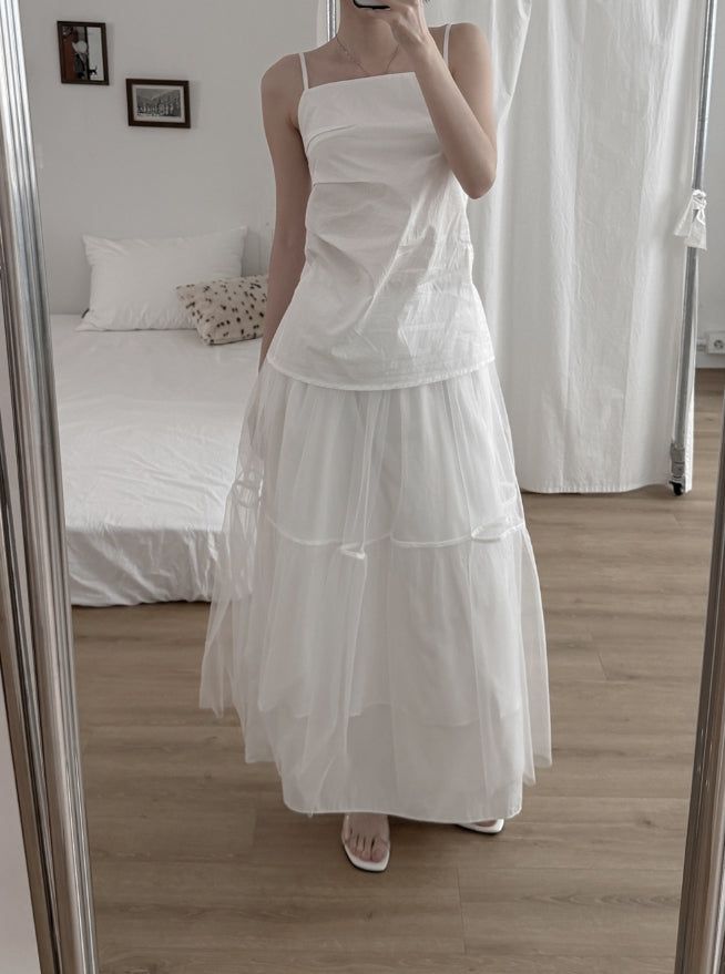 mnem（ムネム）の「Rie Chiffon Layered Tulle Skirt（Skirts）」