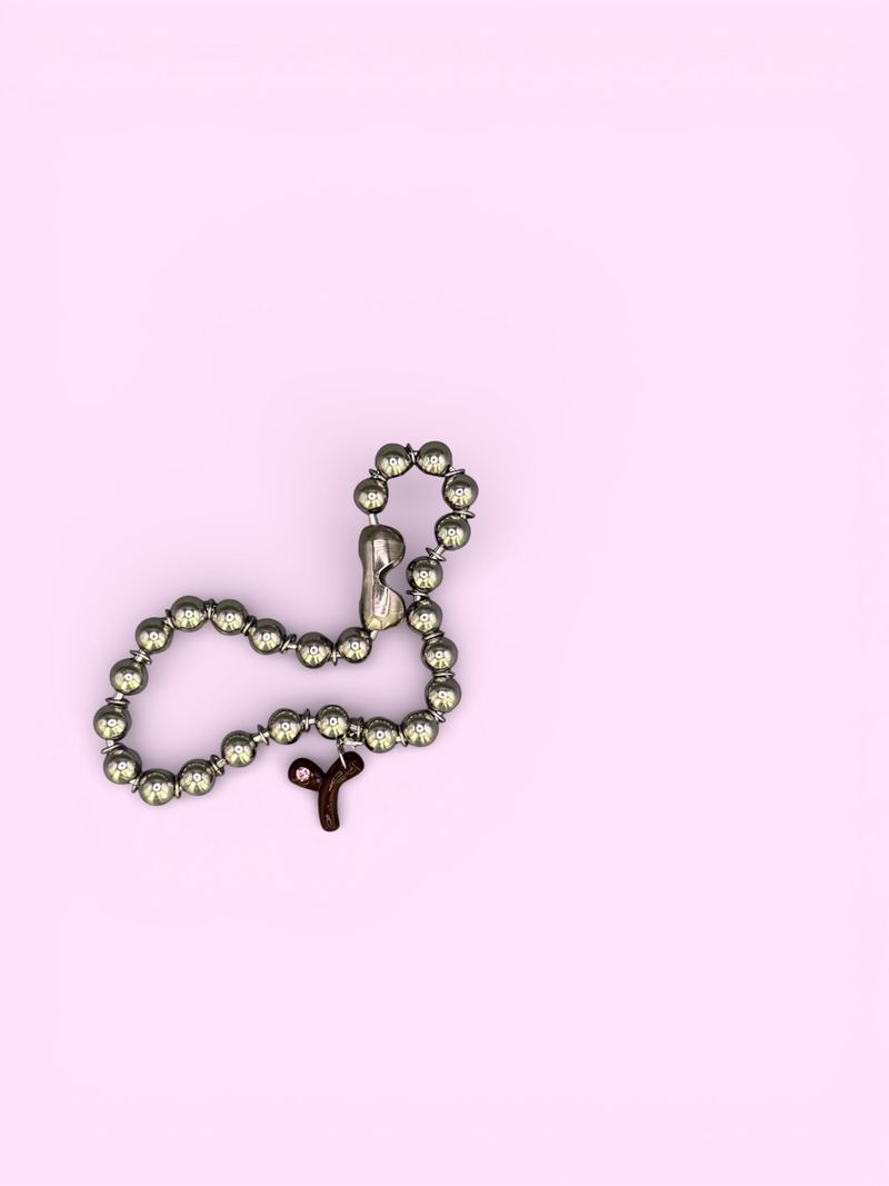 ENE（エン）の「"Y"ダークピーチクラッシュカスタムネックレス*金属アレルギー対応（アクセサリー）」