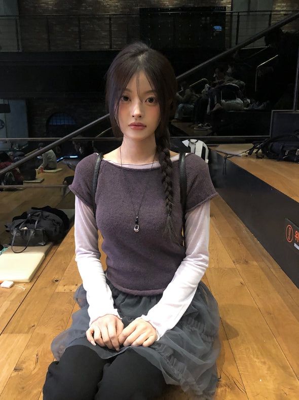 anyonemore（エニーワンモアー）の「Nippy Frill Double-Side Layered T-Shirt（Tops）」
