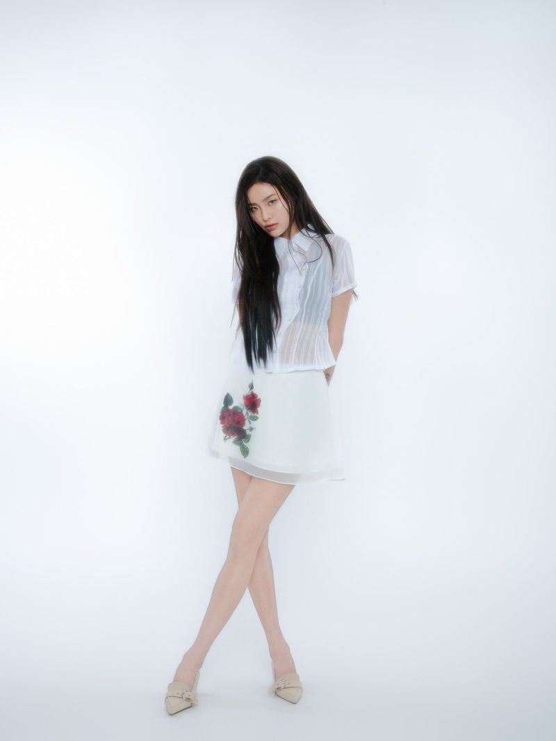 ASYMMETRIC STRIPE SHIRTS [WHITE]