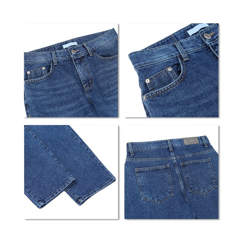 LMN Bow Semi-Wide Denim Pants (4 colors)