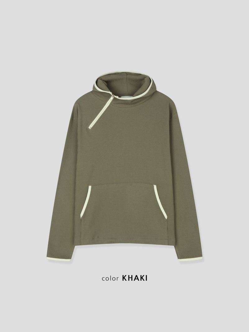 Split Diagonal Waffle Hoodie (4c)