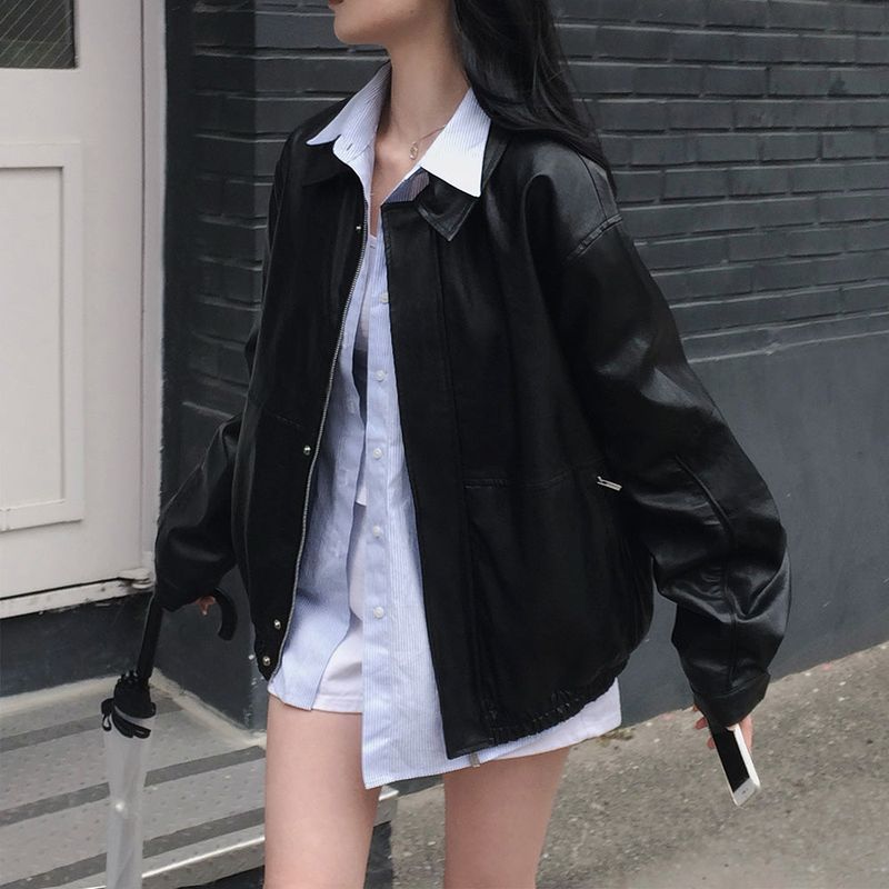 [Bellide made/Overfit] ロックシックレザーブルージャケット