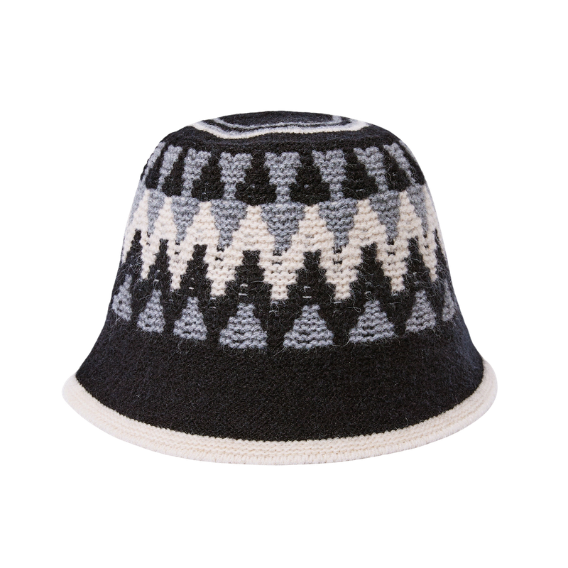 Triangle Pattern Bucket Hat (Black)