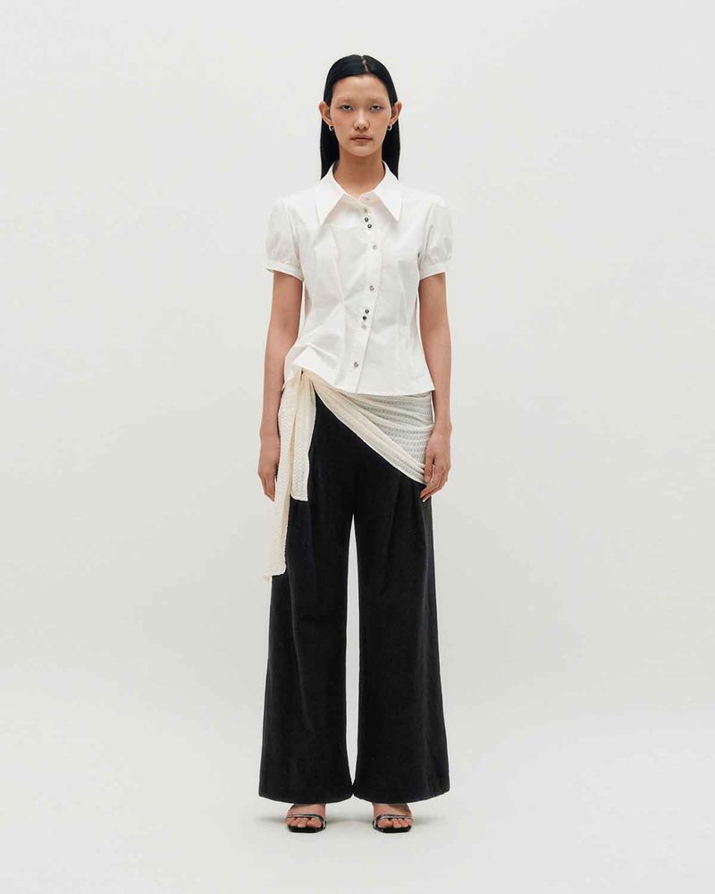 Layered Wrap Tie _ IVORY