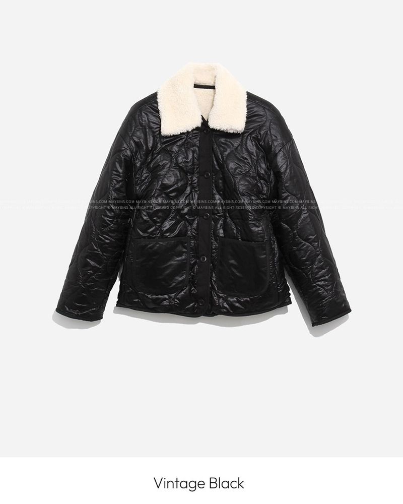 Reversible fur quilted jumper
