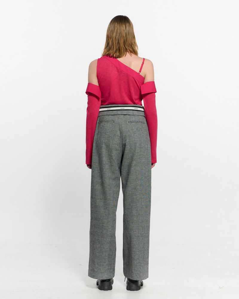Fold Over Wide Slacks _ GREY