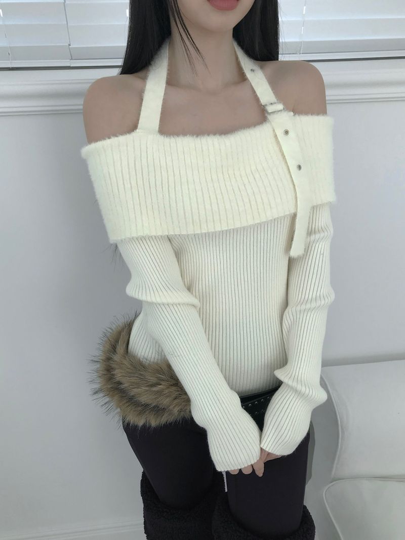 saint off strap knit(3 color)
