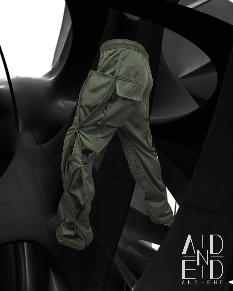 BIKER SNAP TRACK PANTS_KHAKI