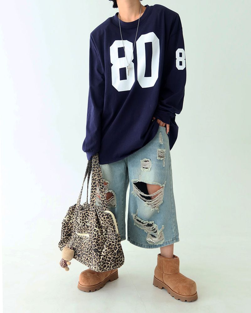 80 Number Oversized Fit Sweatshirt