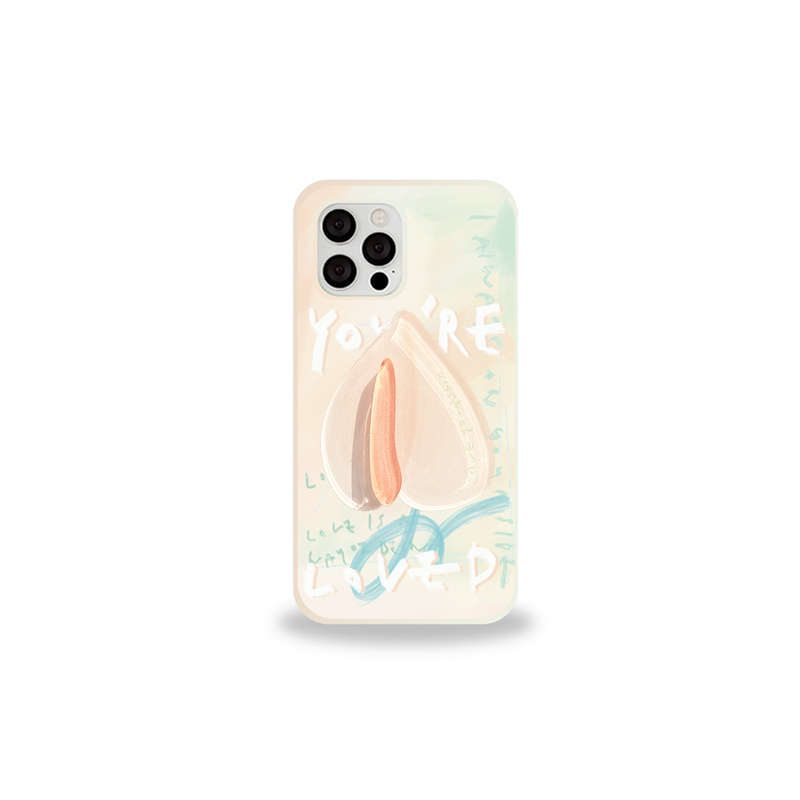 LOUMOI（ロウモイ）の「[セット] リーフシリーズ : スプリングブリーズフォンケース + アンスリウムスマホグリップ（スマホグッズ/小物）」