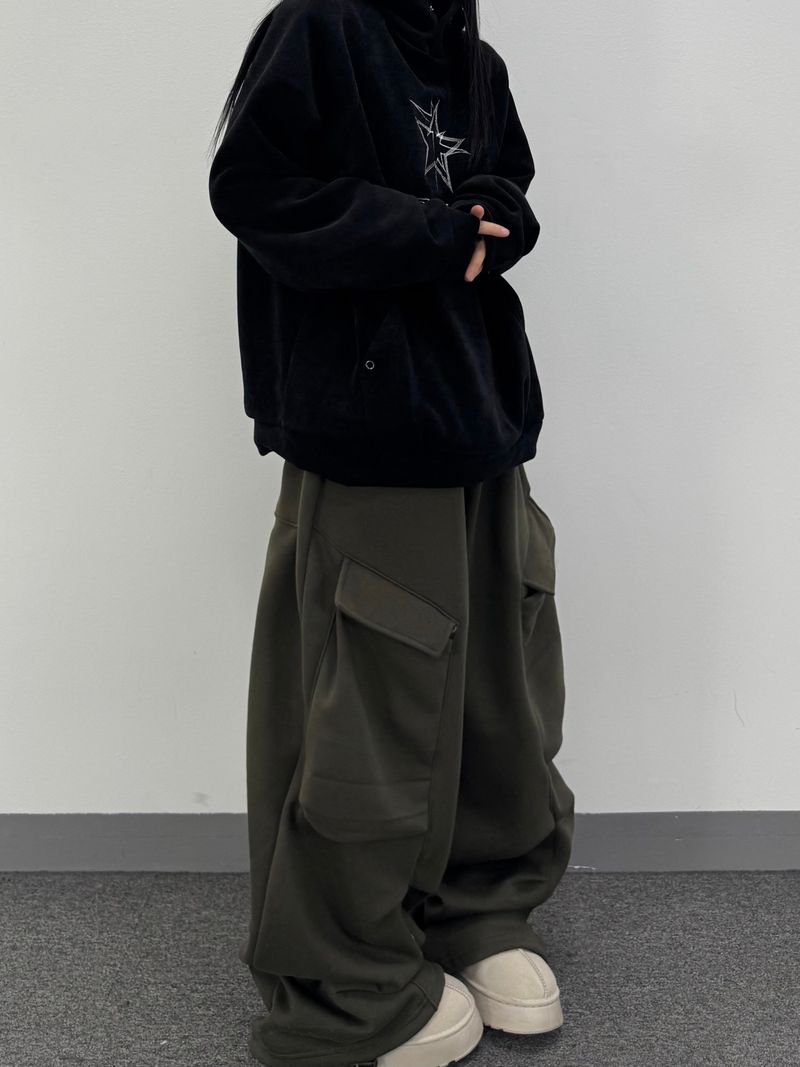 rib fleece sweat pants