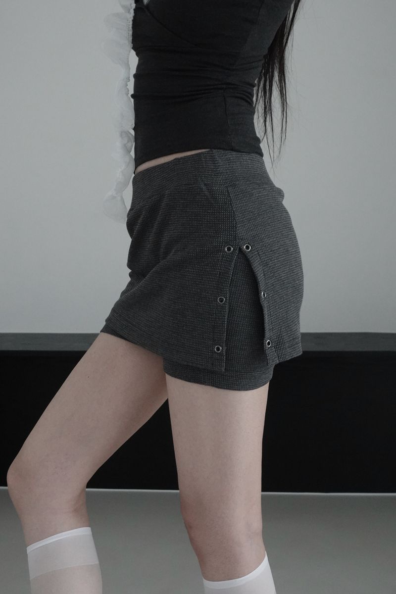 eyelet waffle shorts (2color)