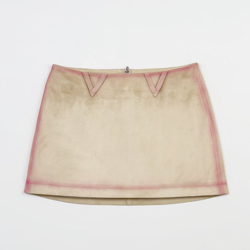 OIL BRIDGE SUEDE SKIRT IVORY