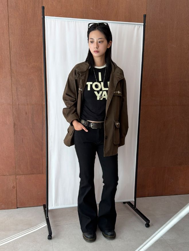 LEATHER MIX FIELD JACKET