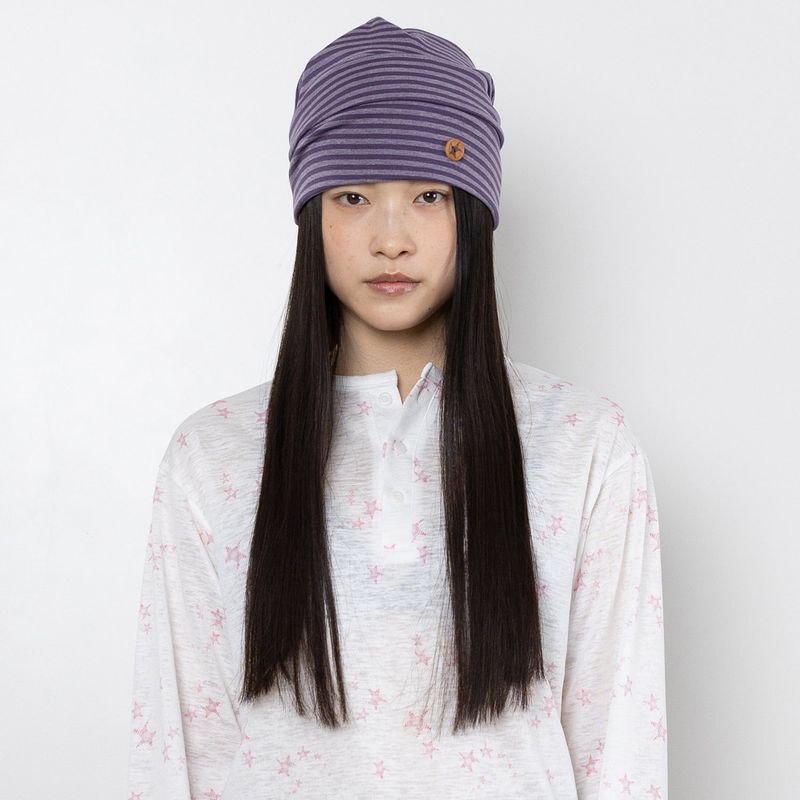WEBHOUSE（ウェブハウス）の「Twister Button Panel Beanie - Purple（Hats）」