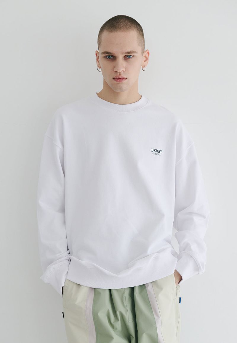 BSR2223FWPO073 MULTI LOGO CREWNECK WHITE
