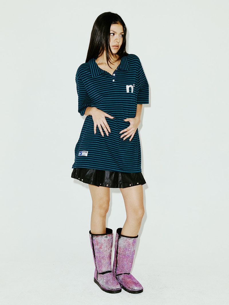 OVERSIZED WING POLO SHIRT GREEN